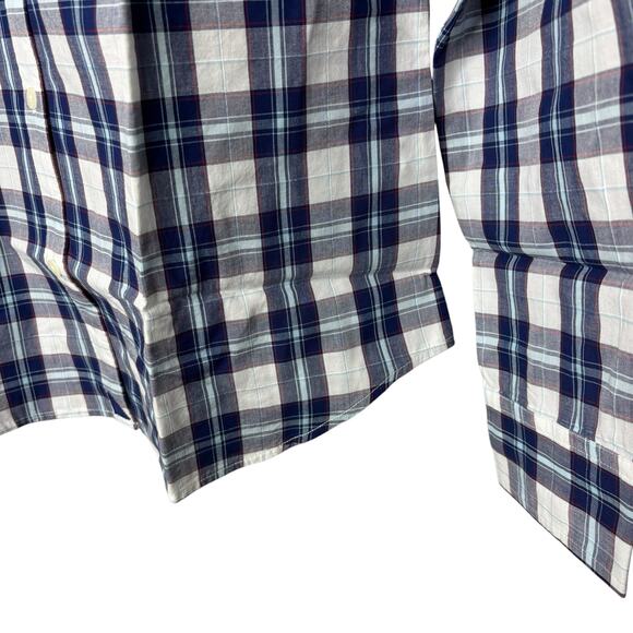 UNTUCKit checkered Button Down Women’s Shirt Size 8 NWT Navy White Classic Stapl - Picture 6 of 11